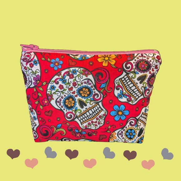 Sugar Skull Day of the Dead Small Pouch - Picture 6 of 6